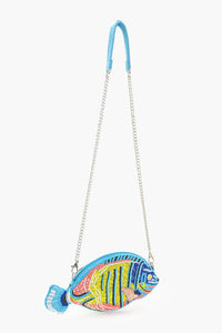 America & Beyond - Embellished Royal Fish Clutch