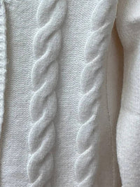 Giftcraft Women's V-neck Cardigan in cream - women's cardigan - alternate view