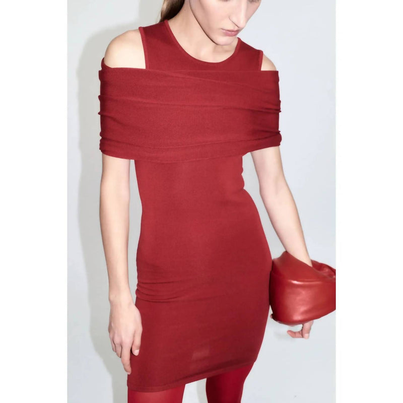st agni vas knit dress ST. AGNI Sculpted Knit Dress in Black