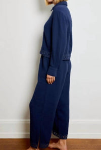 Design History - Gauze Button Down Top And Bottom Set