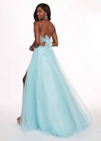 Rachel Allan - Embroidered Lace Tulle Two-piece Prom Dress