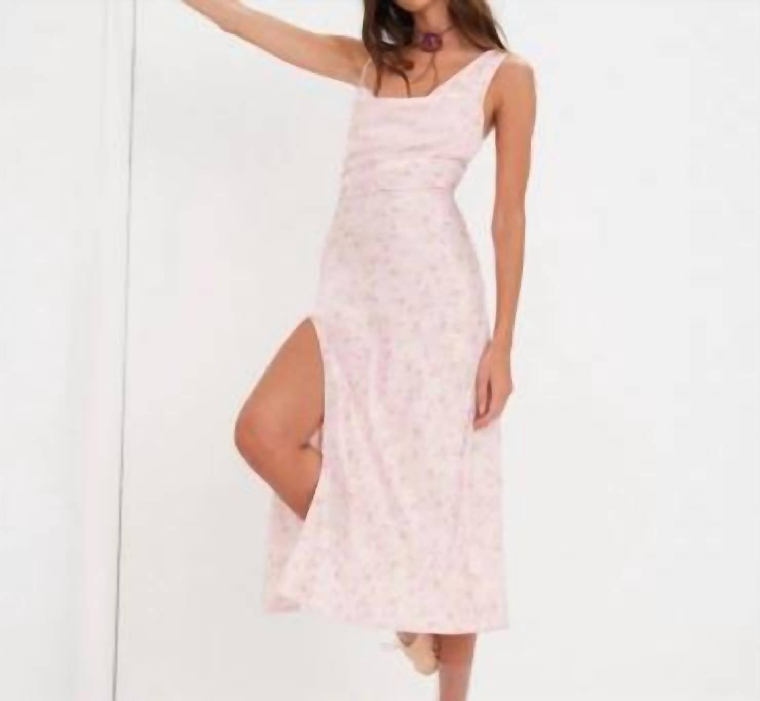 for Love & Lemons Ilana Midi Dress in pink - women's dress - alternate view