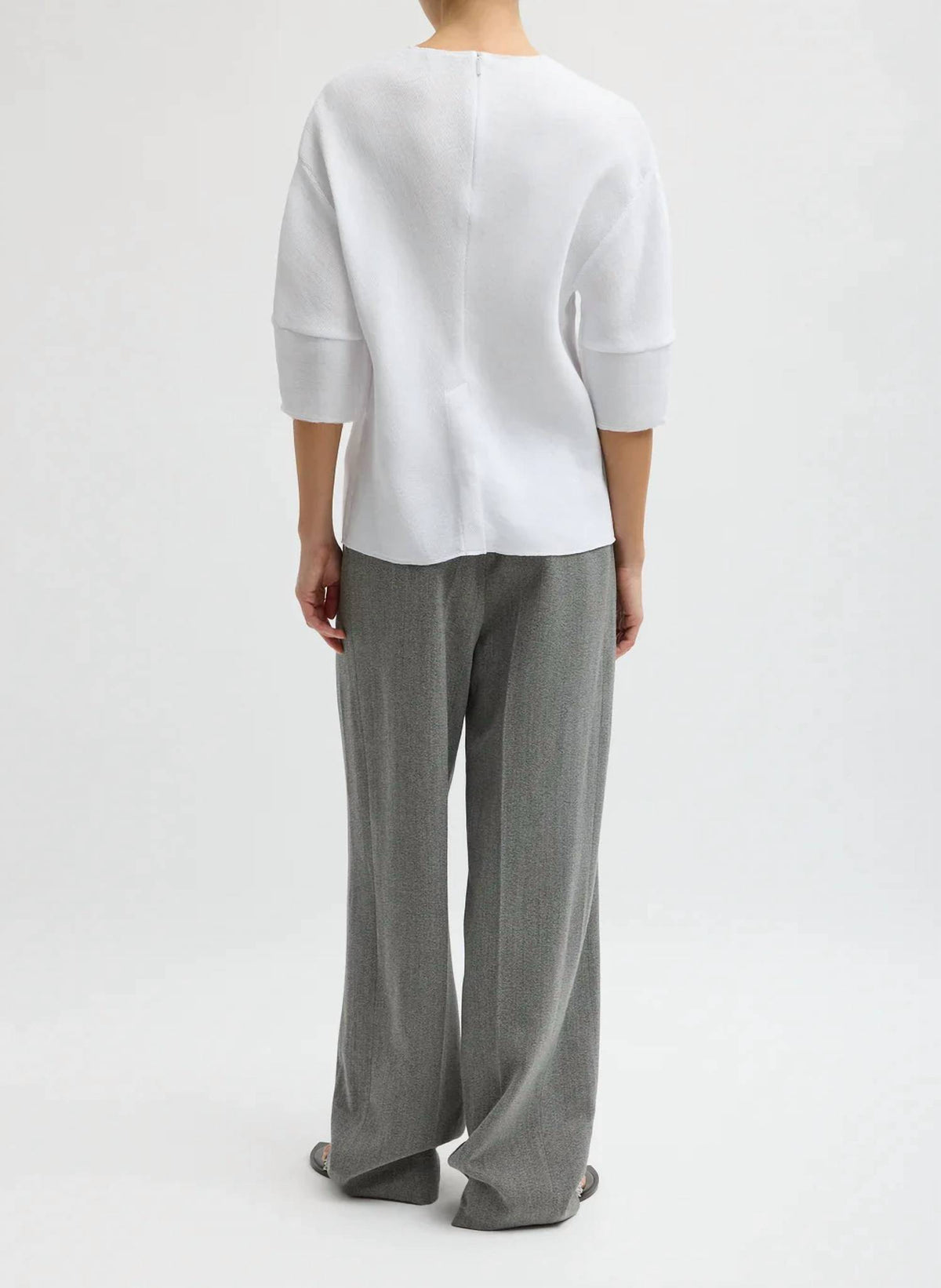 Tibi - Plisse Hinged Short Sleeve Top