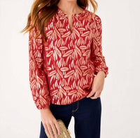 Lilly Pulitzer Giana Long Sleeve Silk Top in red - women's blouse