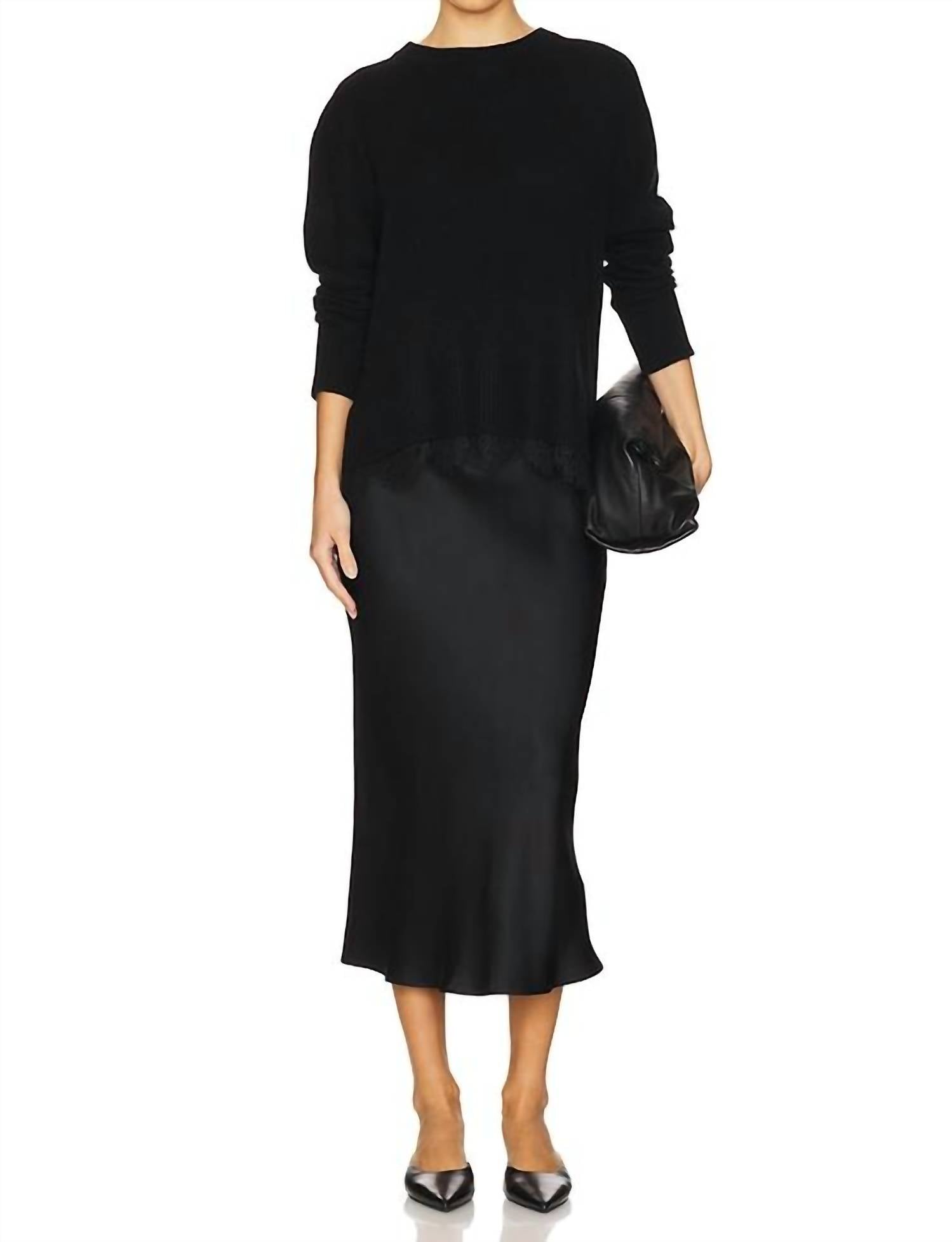 Brochu Walker Marte Lace Looker Top in black onyx black - women's sweater - view 4