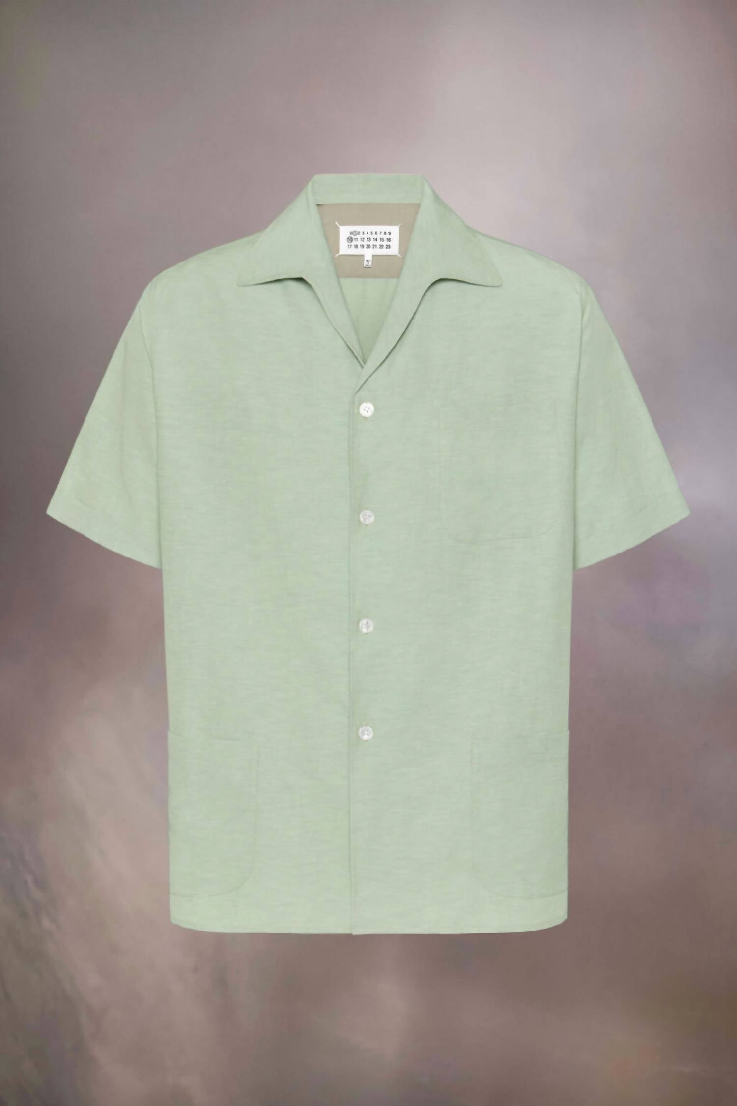 Maison Margiela Men's Pocket Shirt in light mint - men's shirt