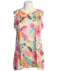 Jess & Jane Women's Sangria Burnout Sleeveless Top - women's blouse - detail view