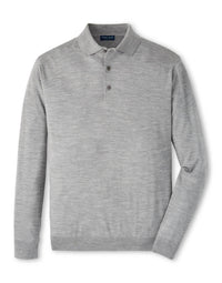 PETER MILLAR Dorset Sweater Polo in gale grey - men's shirt - view 4
