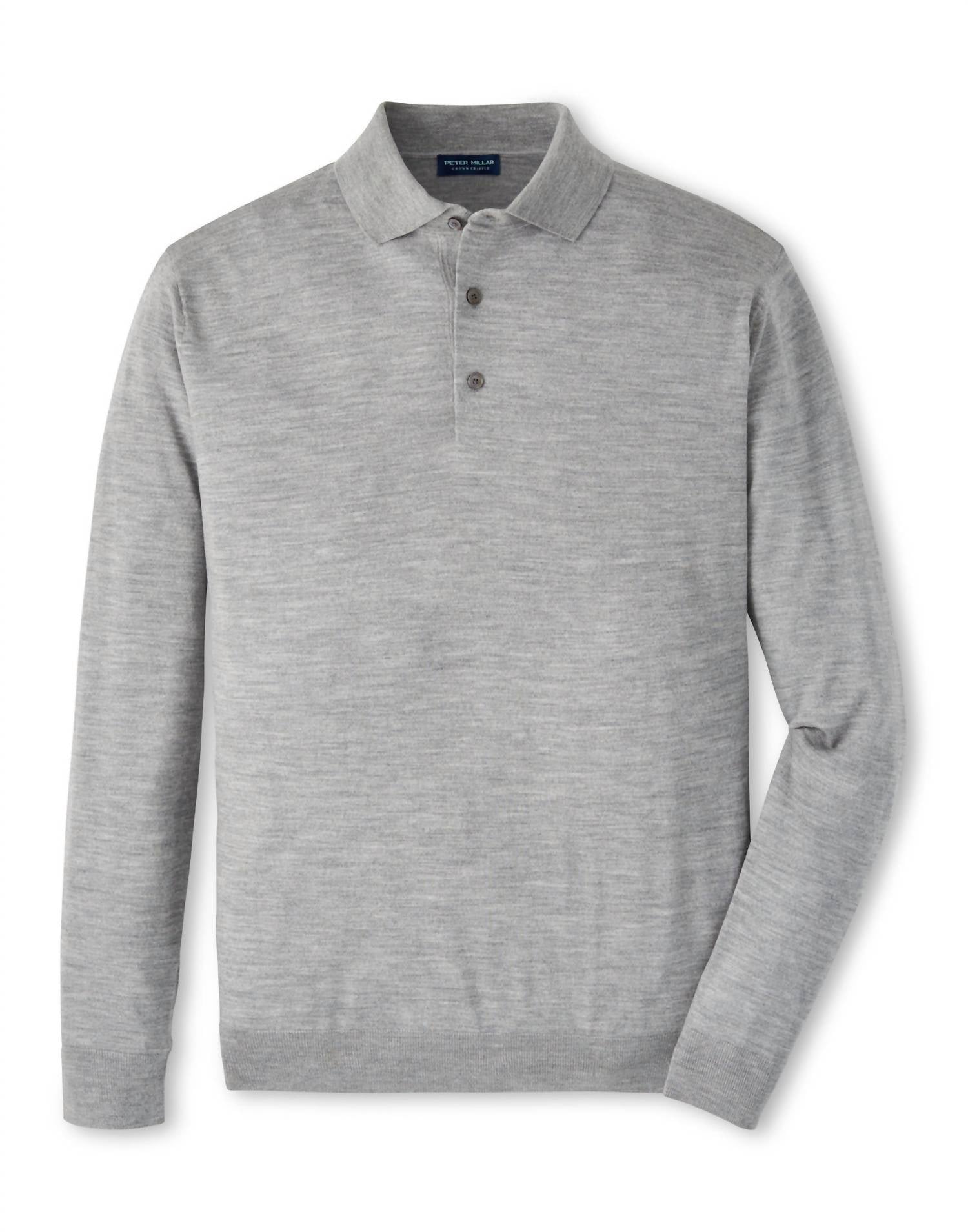PETER MILLAR Dorset Sweater Polo in gale grey - men's shirt - view 4
