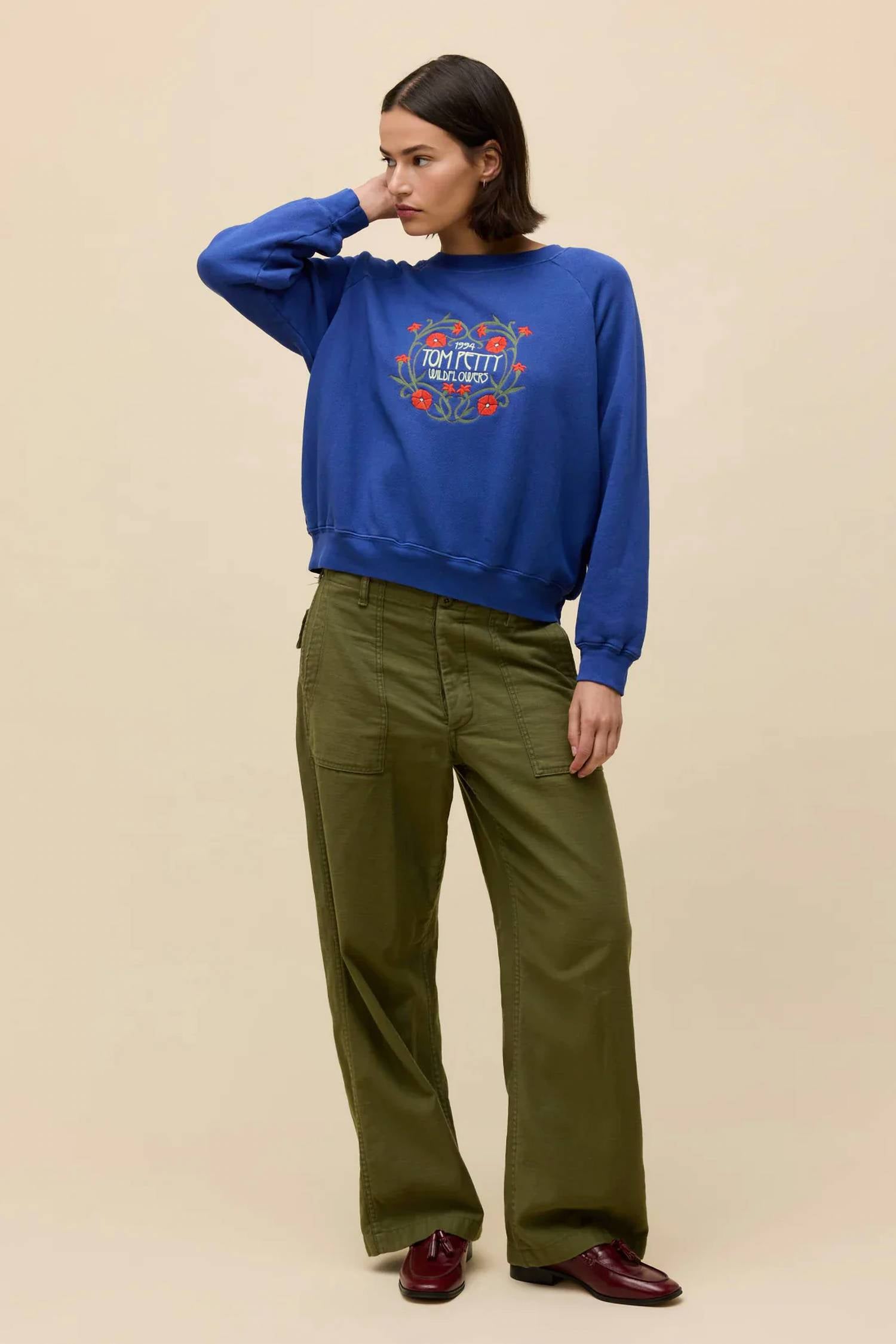 Daydreamer - Tom Petty Wildflowers Shrunken Raglan Sweatshirt