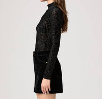 Paige Ursula Long Sleeve Top in black - women's blouse - detail view