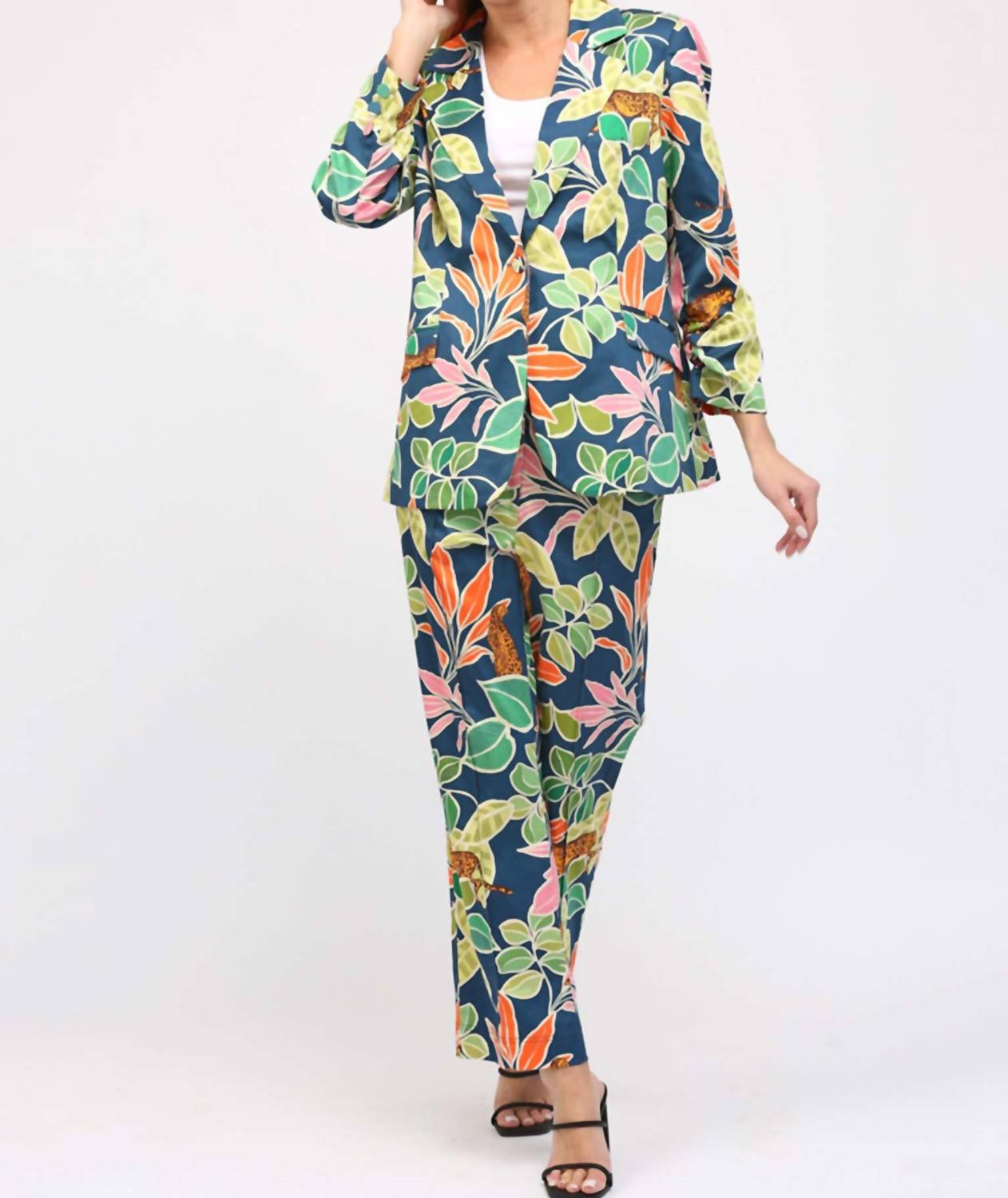 Fate - Jungle Print Satin Blazer