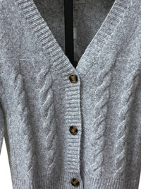 Giftcraft Women's V-neck Cardigan in grey - women's sweater - detail view