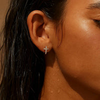 Ellie Vail - Women's Ridge Cross Huggie Hoop Earring