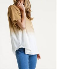 Umgee - Dip Dye Raw Edged Top