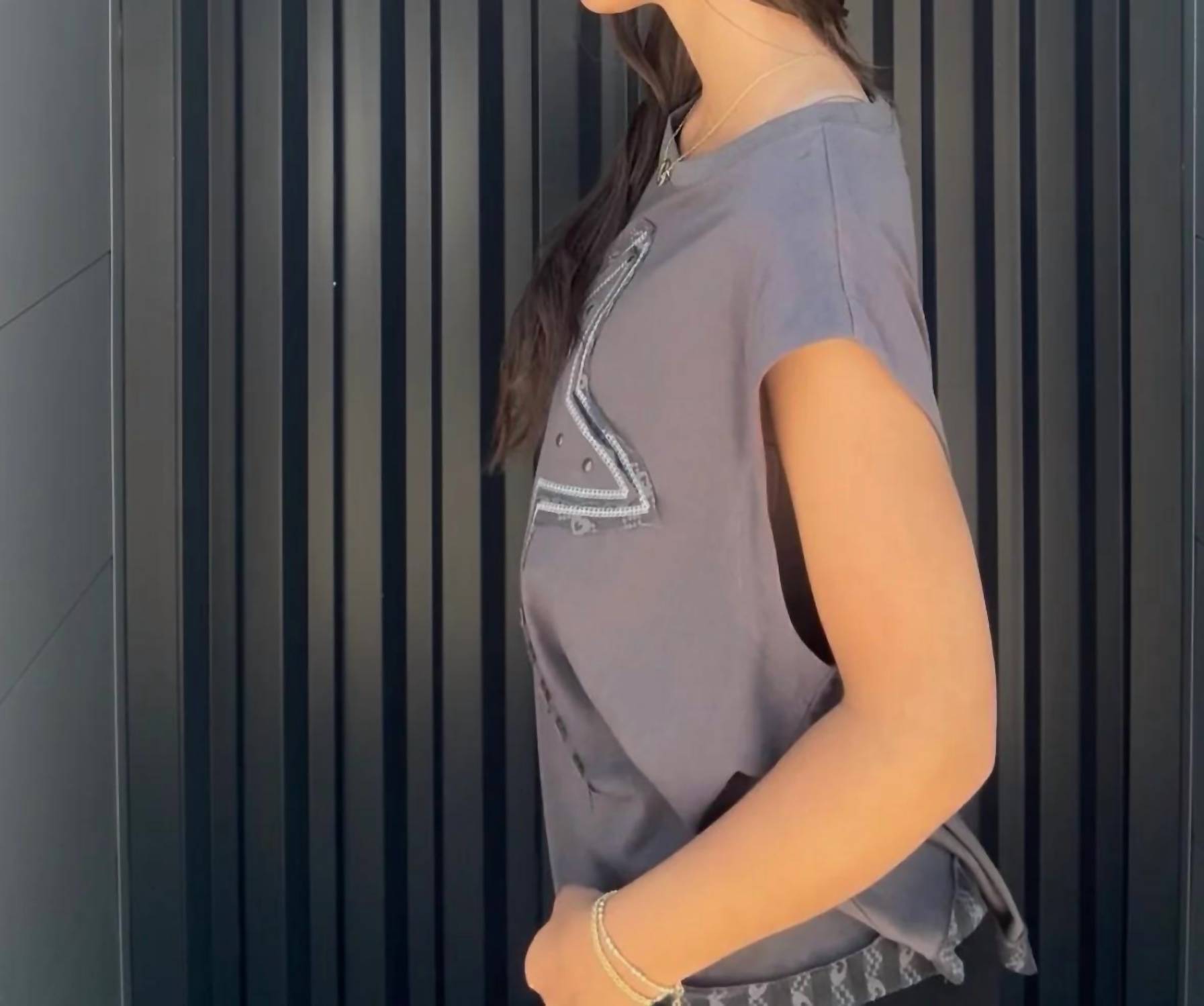 Pol - Sleeveless Star Patch Top