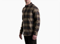 KUHL Men's Law Flannel Top in dark roast - men's shirt - alternate view