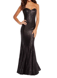 ALYCE PARIS Sequin Strapless Mermaid Gown in black - women's dress