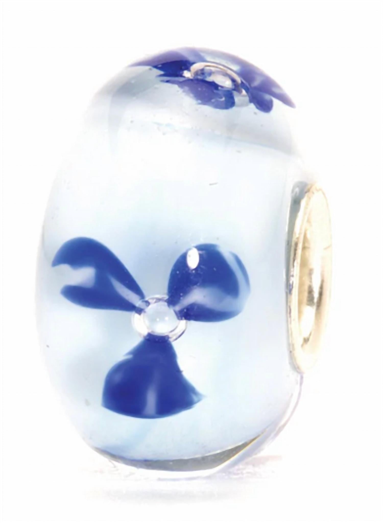 Trollbeads Women's Flower Glass Bead Charm in blue - women's accessory