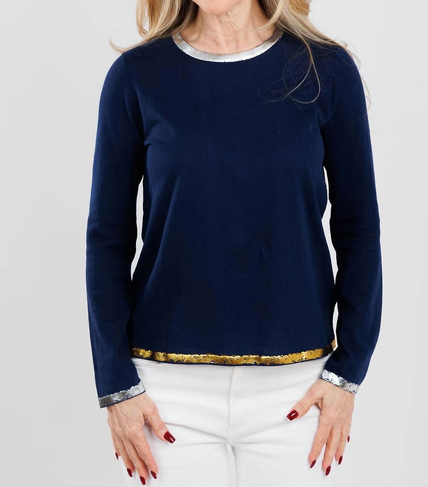 Peace Of Cloth - Sasha Long Sleeve Crew Top With Foil