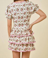 Day + Moon - Floral Print Ruffle Dress