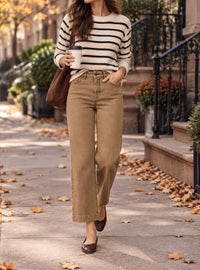Mb By Tribal - Utility Wide-Leg Stretch Twill Pants