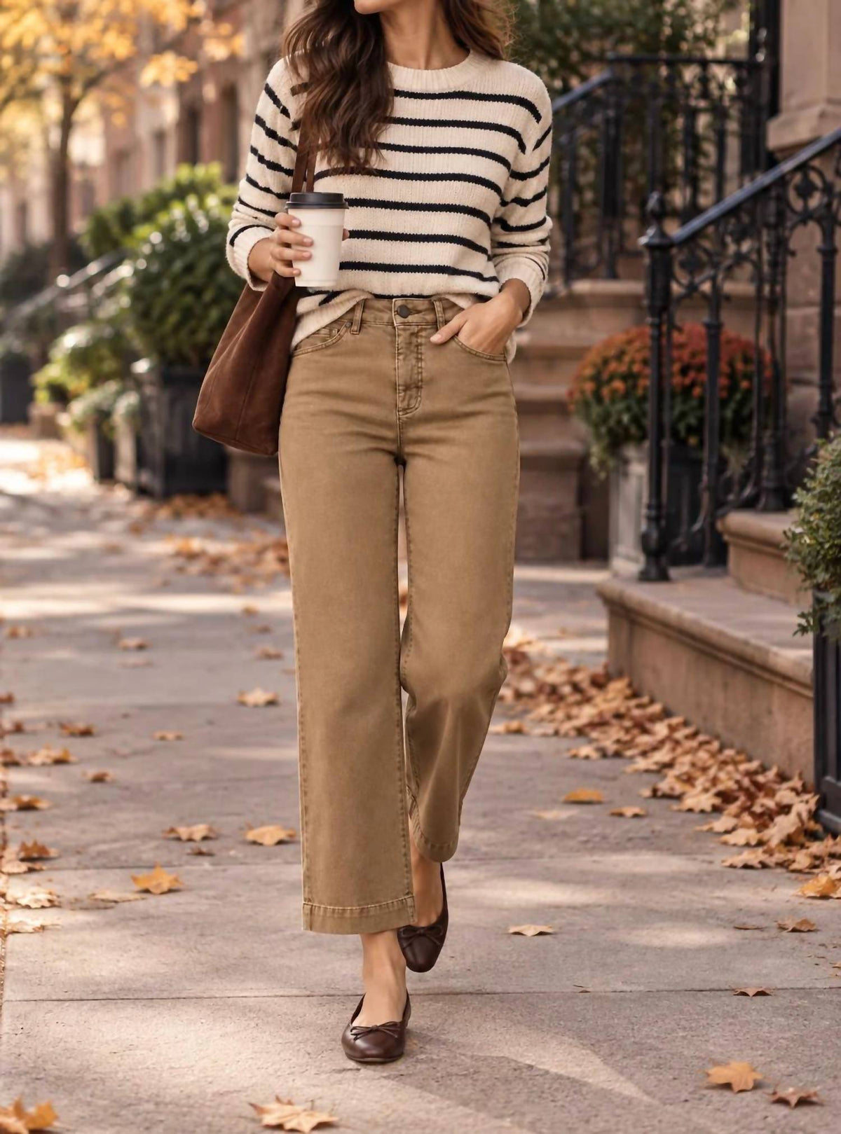 Mb By Tribal - Utility Wide-Leg Stretch Twill Pants