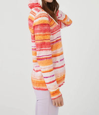 Fdj - Stripe Lightweight Hooded Sweater - Plus