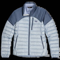 OUTDOOR RESEARCH Helium Down Jacket in deep fjord - women's jacket - detail view