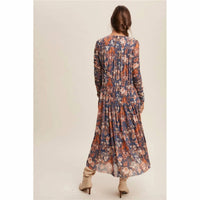 Listicle - Asymmetrical Cinched Floral Maxi Dress