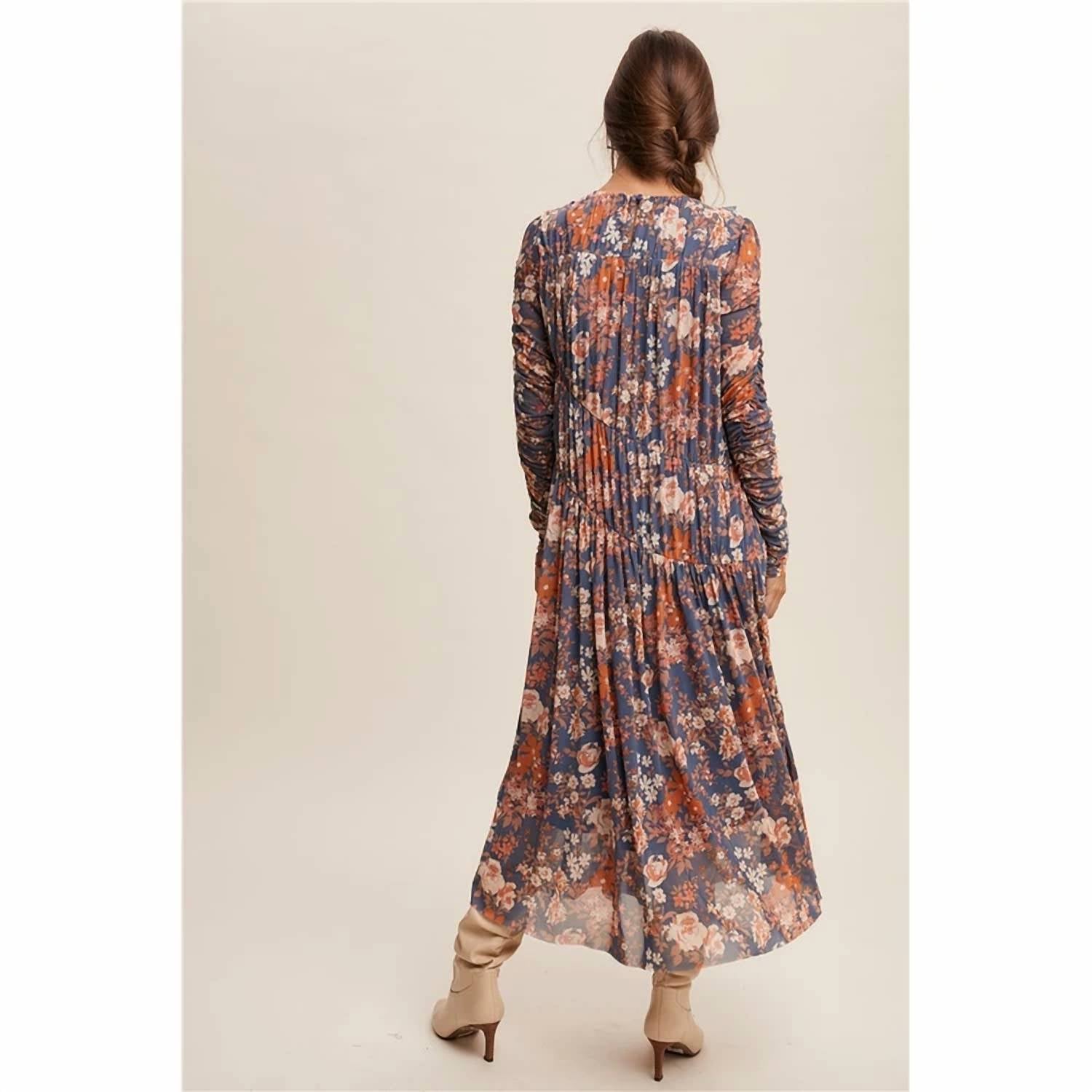 Listicle - Asymmetrical Cinched Floral Maxi Dress