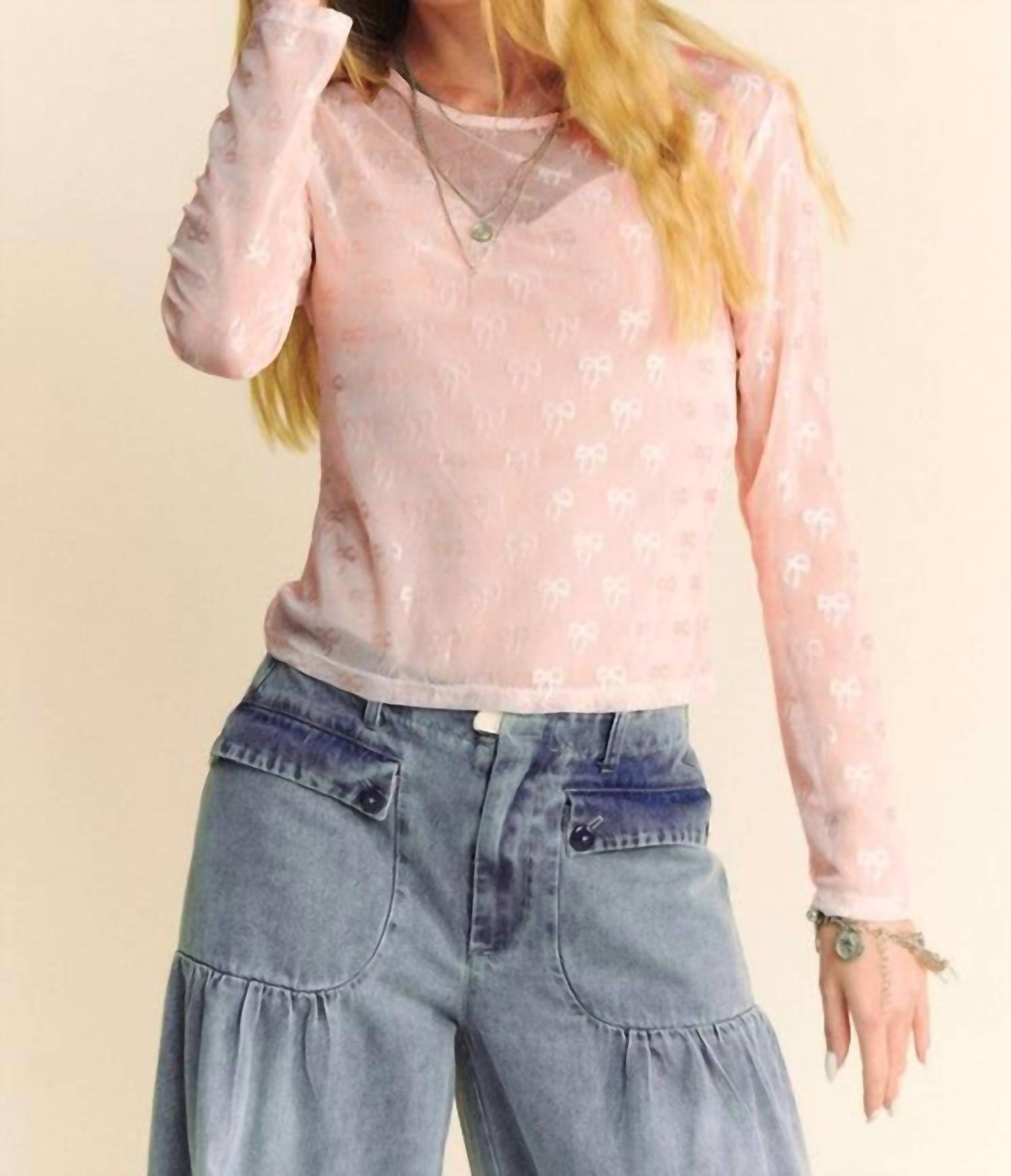 DAVI & DANI Take Pride Top in blush pink - women's long sleeve top