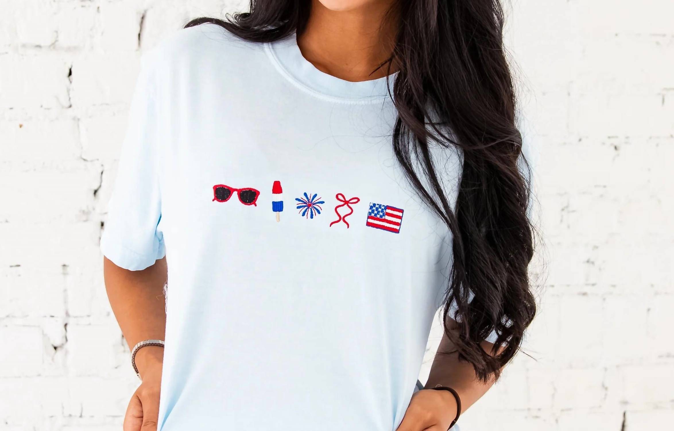 Comfort Colors - Embroidered 4th Of July T-shirts