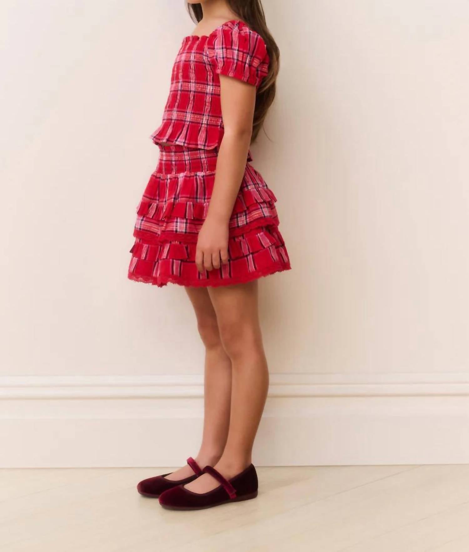 Loveshackfancy - Girl's Billie Tartan Skirt
