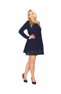 Papillon - Lace Inset A-line Sweater Dress