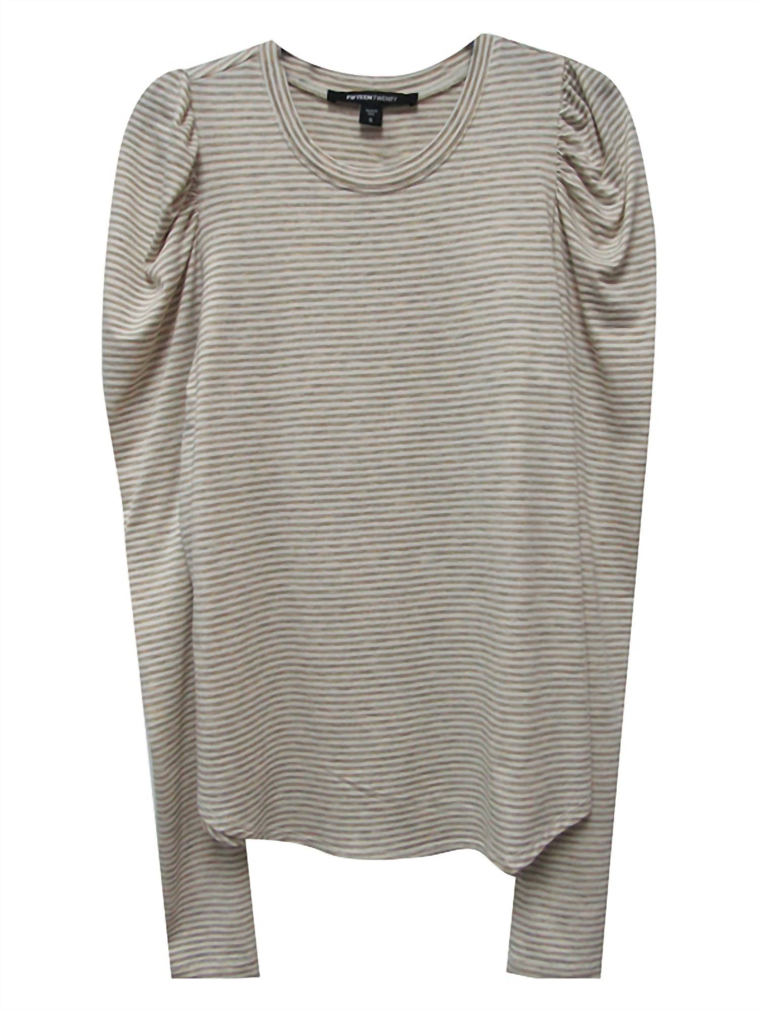 Fifteen Twenty - Women's Shirred Sleeve Stripe Top