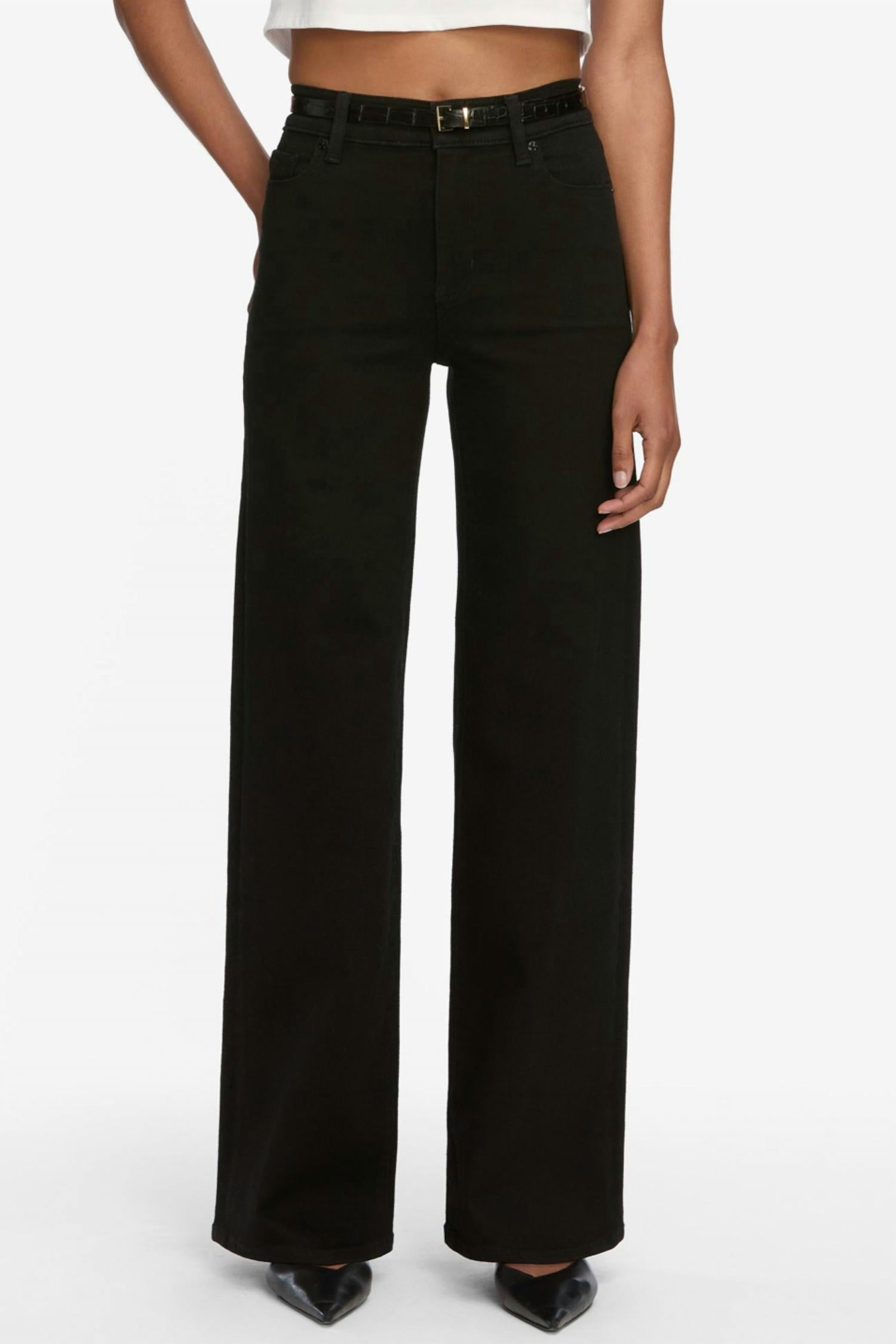 FRAME Le Slim Palazzo Pants in black - women's pants