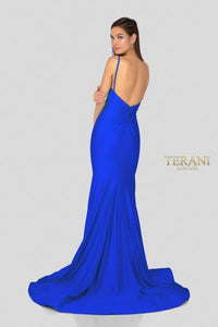 Terani Couture - Satin Fitted Prom Long Dress