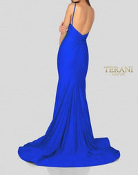Terani Couture - Satin Fitted Prom Long Dress