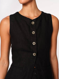 DL1961 - Women's Amalie Button-up Top in black - women's shirt - view 4