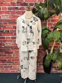 Habitat - Women's Neutral Bloom Linen Crop Pants