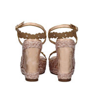 Exe - Women's Rhinestone T-strap Espadrille Wedge Sandal