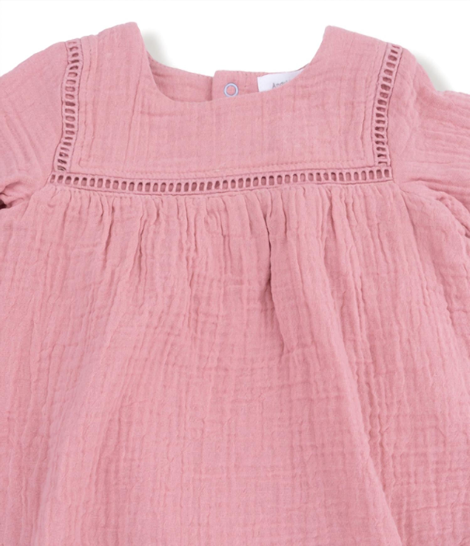 ANGEL DEAR Muslin Elegance Bubble Dress in rose - kids' dress - alternate view