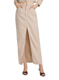 L'Agence Women's Carmy Slit Maxi Skirt in cement - women's skirt