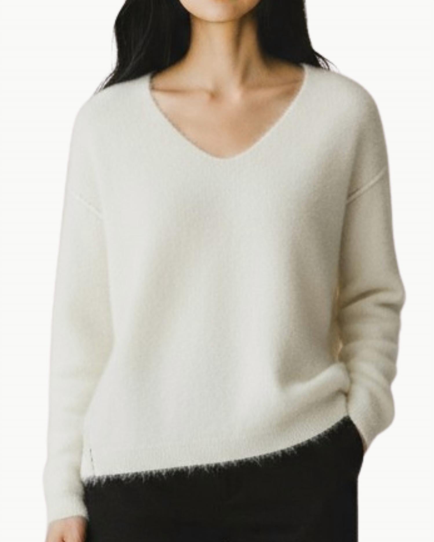 Jumper1234 - Cashmere Brushed Boxy Vee