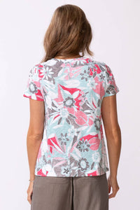 Escape - Floral V-Neck Tee