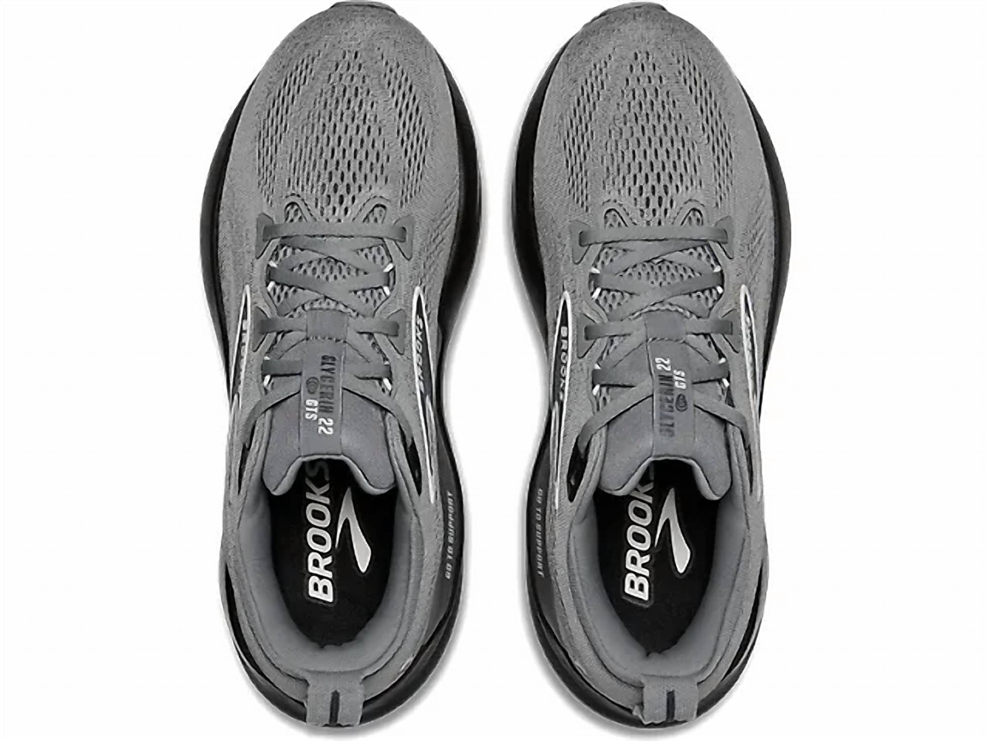 BROOKS Men's Glycerin Gts 22 Running Shoes in primer gray ebony bluewash 7 - men's shoe - view 4