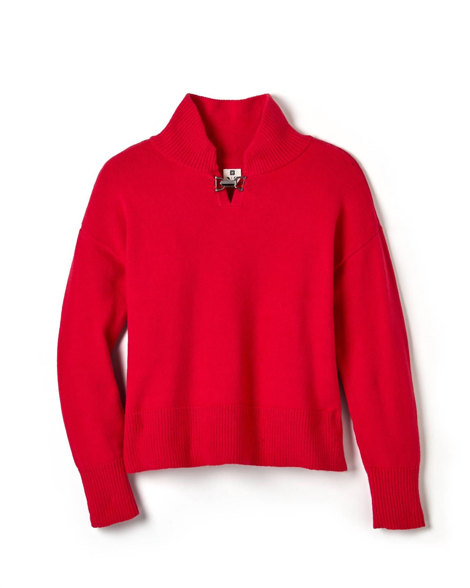 Nic + Zoe Cyra Cozy Riding Sweater in scarlet - women's sweater - view 5