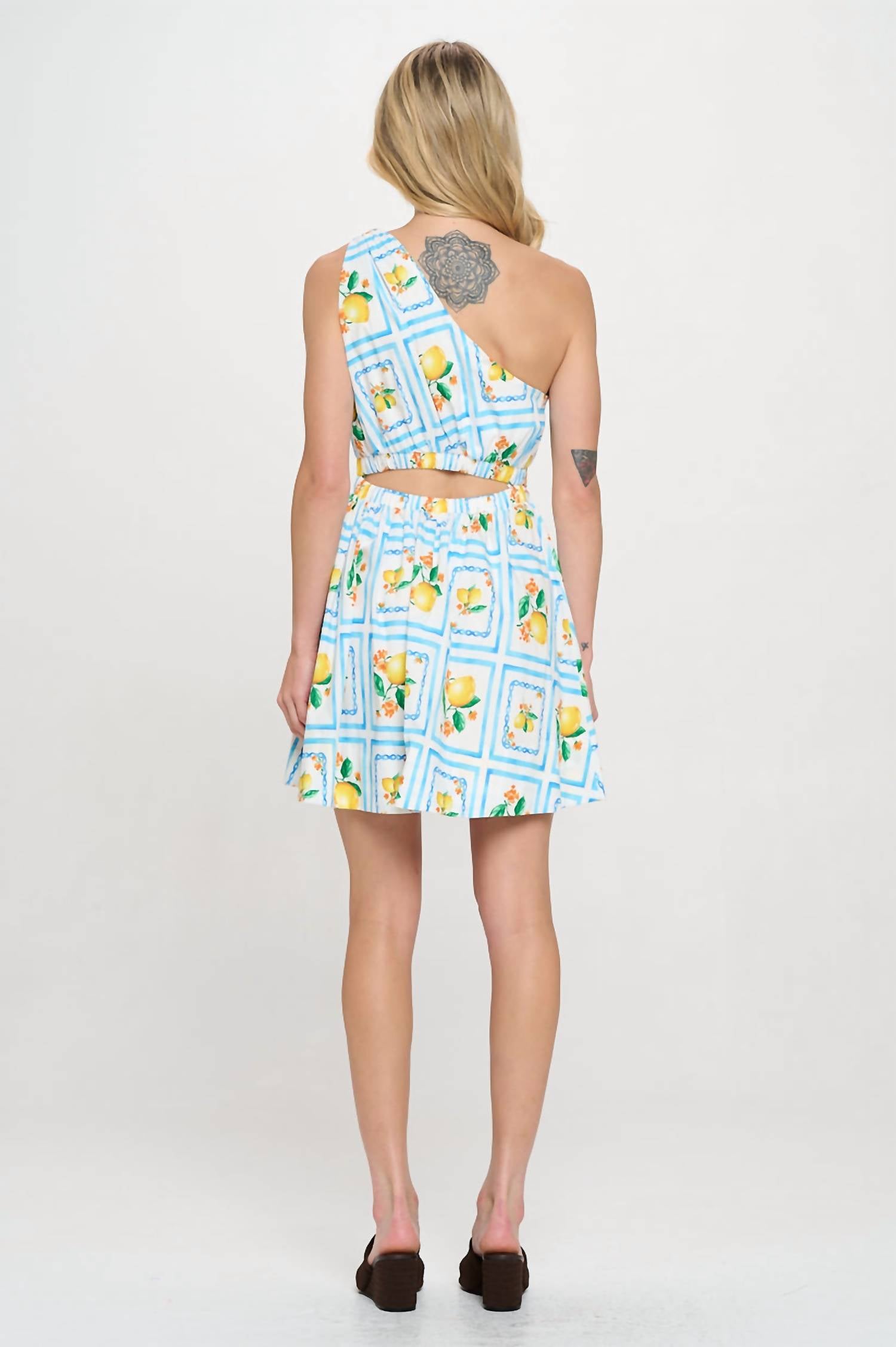 Meet Me In Santorini - One Shoulder Mini Dress