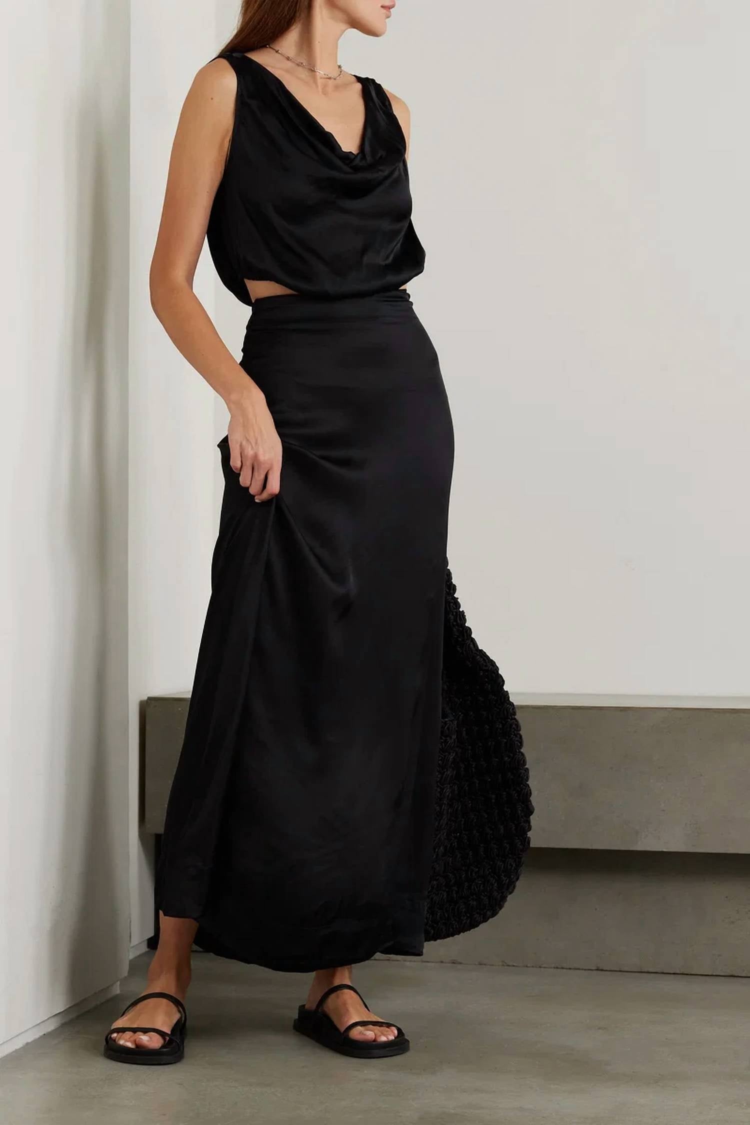 FAITHFULL THE BRAND Noemi Skirt in black - women's skirt